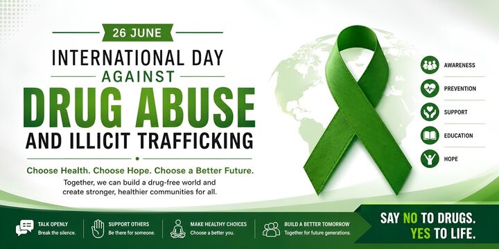 International day against drug abuse and illicit trafficking infographic awareness concept