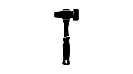 Naklejka premium Black silhouette of a hammer tool.