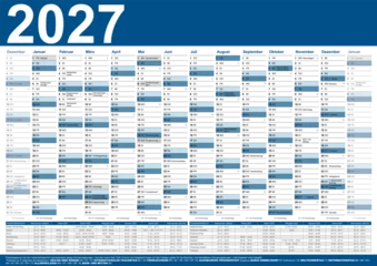 2027 calendar Germany planner pocket business year vector © sunnychicka