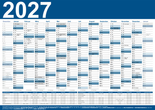 2027 calendar Germany planner pocket business year vector