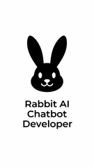 Fototapeta premium Rabbit AI chatbot developer logo design.