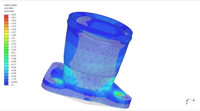 Mechanic simulation engineering - Stress and breakpoint analysis of Mechanical part under force and moment conditions