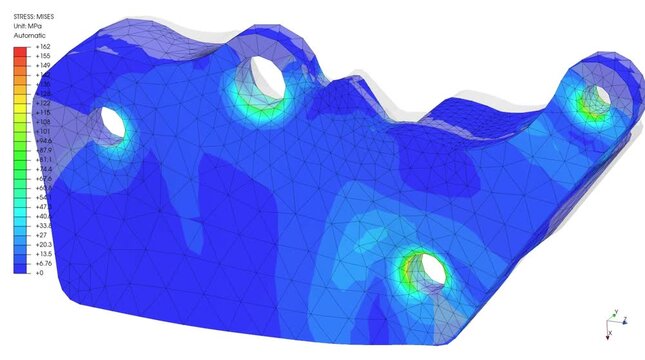 Mechanic simulation engineering - Stress and breakpoint analysis of Mechanical part under force and moment conditions