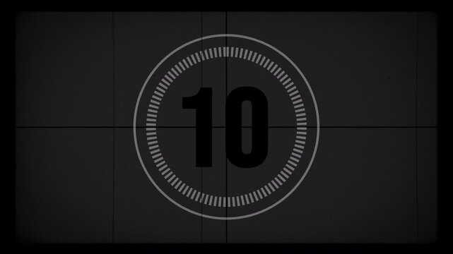 vintage 15 second old film countdown animation