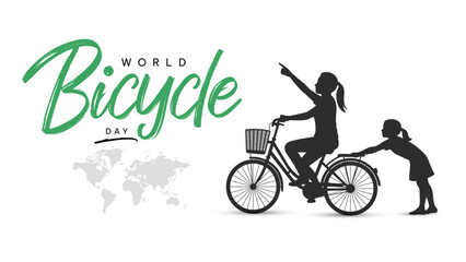 Naklejka premium World Bicycle Day Flat Vector Illustration