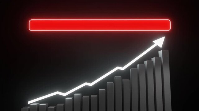 Neon graph with red light.