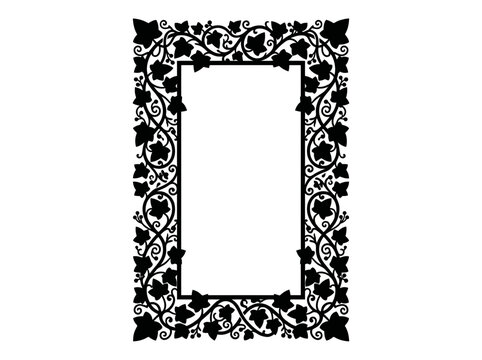 Ornate Black and White Picture Frame.