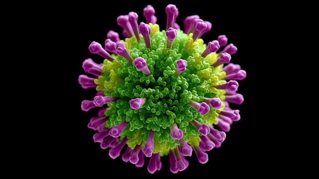Detailed Virus Particle with Spikes