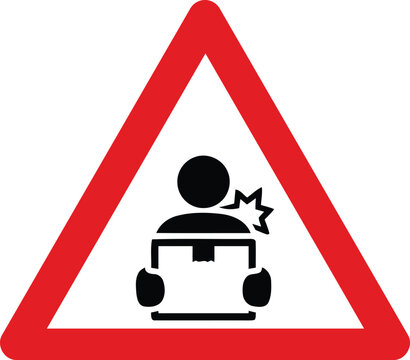 Warning sign for falling objects or hazard from packages vector illustration for safety and caution isolated on white background