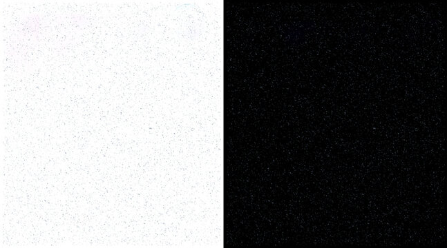Minimalist split screen background with grainy texture, black and white dual tone composition, abstract film grain surface for graphic design