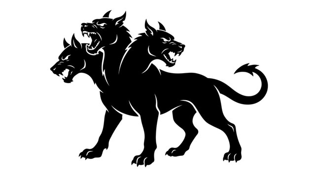 Cerberus three headed dog mythical creature.