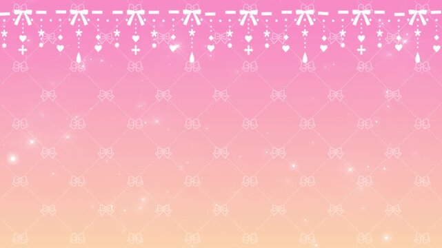 ゆめかわ　夢かわいい　ループ動画　抽象的　飾り　キラキラ　おしゃれ　パステルカラー　配信画面　タイトル　Cute pink background frame.Glittering dreamy lights.Valentine's Day,Wedding.Animation video.