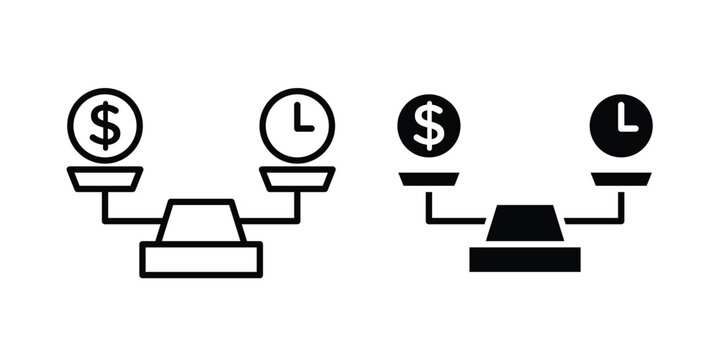 Time and money scale icon