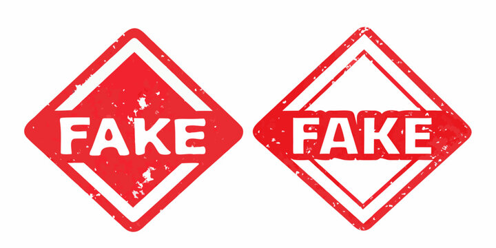 Red Diamond Shaped Fake Stamp Vector With Distressed Texture