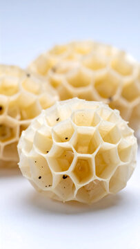 White Honeycomb Structure Ball Close Up
