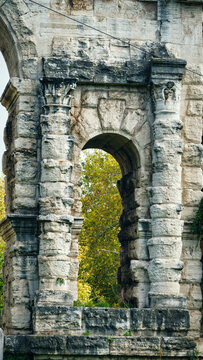 Ancient Roman Architectural Element of Porta Maggiore in Rome Italy