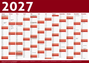 2027 calendar Germany planner pocket business year vector © sunnychicka
