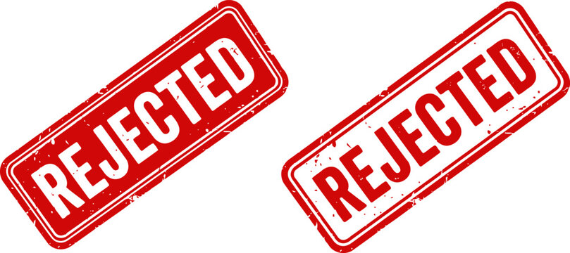 Rejected red grunge rectangular rubber stamp sign with rejected business commerce