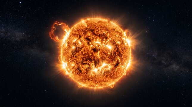 The sun in outer space astronomy.