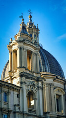 Obraz premium Majestic Dome of Sant Agnese in Agone Church on Piazza Navona in Rome