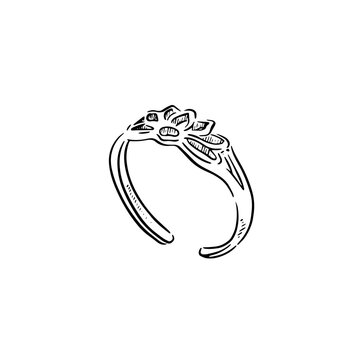 A toe ring hand drawn in black line.