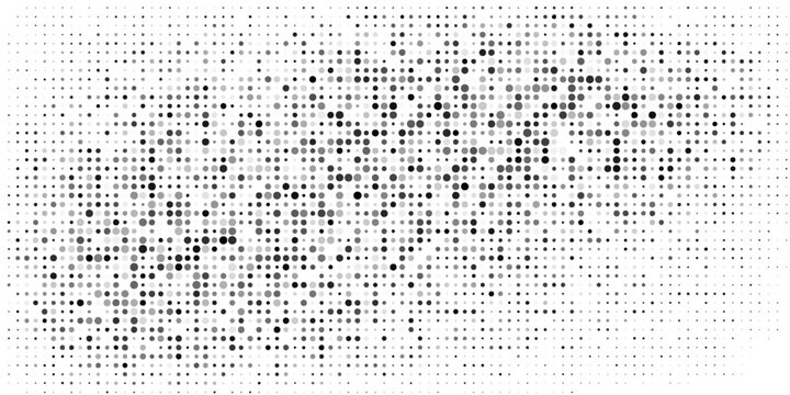 Abstract black halftone dot pattern with irregular organic shapes on white background. Vektor ini cocok untuk web, presentasi, iklan, teknologi, sport dan lain-lain