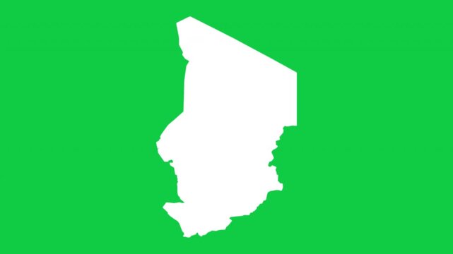 Chad map pop animation with green background