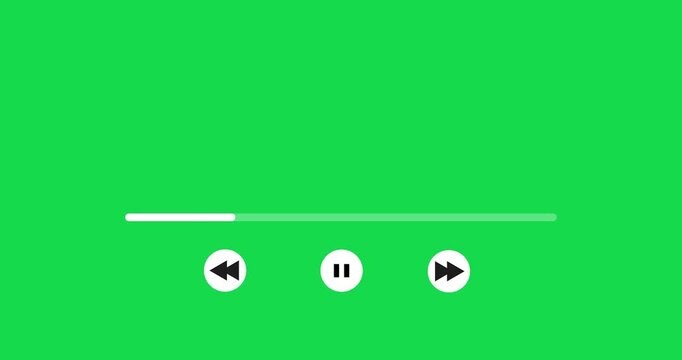 Music Player button animation, Play or pause button animation. Multimedia player template, Audio music timeline bar moving with track
