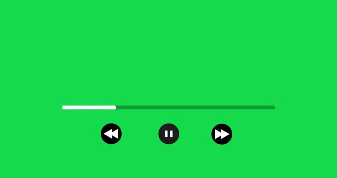 Music Player button animation, Play or pause button animation. Multimedia player template, Audio music timeline bar moving with track
