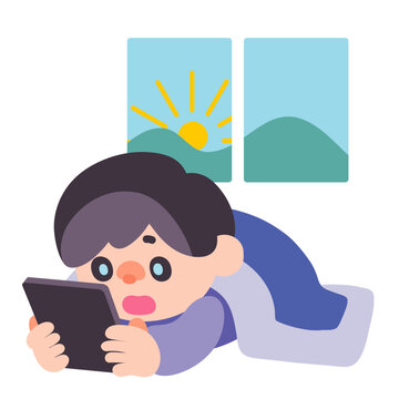 夜通し動画を見た子