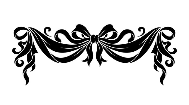 Black decorative swirling ribbon design element.