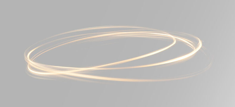 Glowing golden halo ring circular orbit elegant spiral light swirl abstract ribbon smooth luminous design, overlay