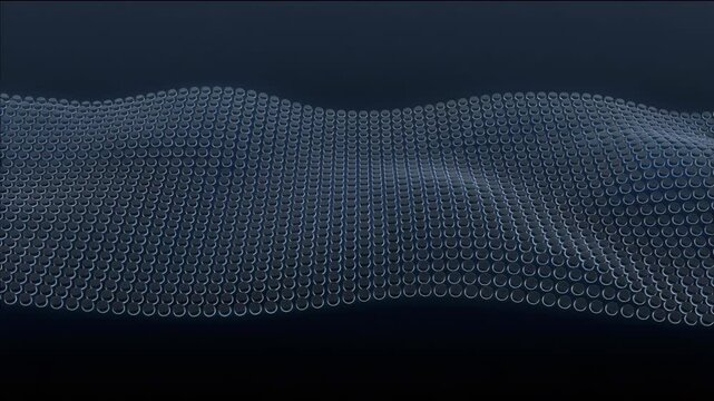 Abstract Wave Pattern of Metallic Circular Dots on Dark Background