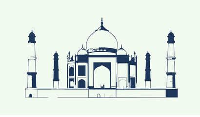 Taj Mahal Vector Illustration © Karimul