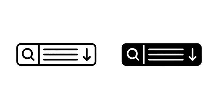 Search bar with download arrow icon set download interface internet retrieval computer software technology navigation graphics