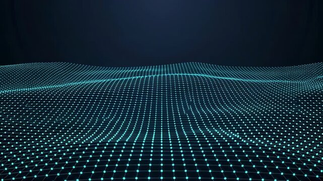 Digital Wave Grid Abstract Technology Background