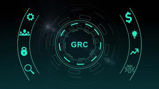 GRC, Governance risk and compliance concept. Organizational management, and regulatory practices. Reduce noncompliance risk, Business ethics.