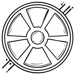 Obraz premium Abstract illustration of a round structure with spokes and lines