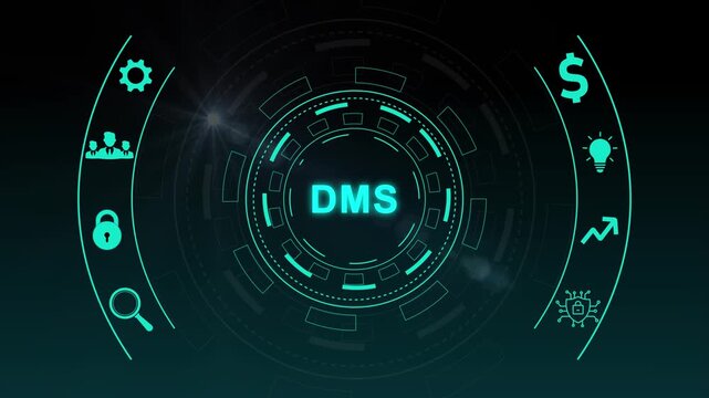 Document management DMS System Digital rights management. Business, Technology, Internet and network concept.