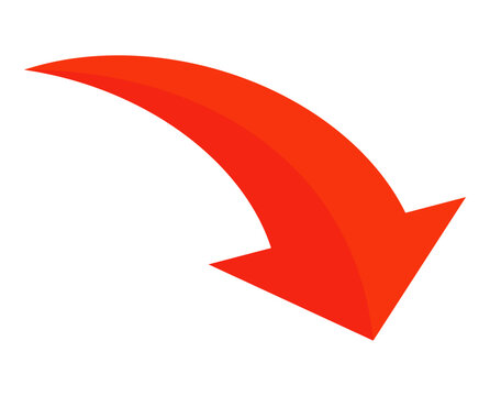 red arrow illustration in flat style	