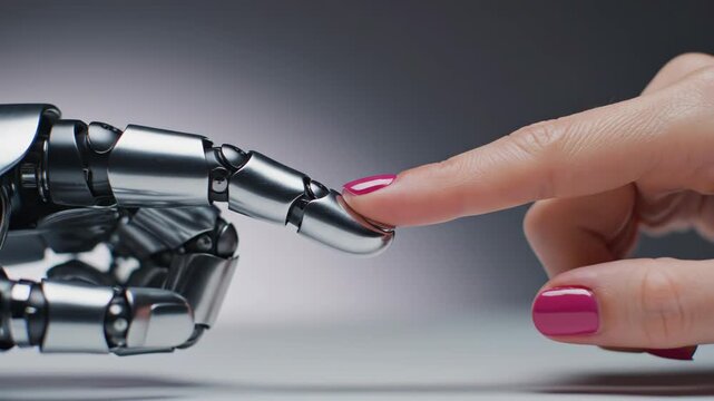 Human Finger Touching Robotic Hand
