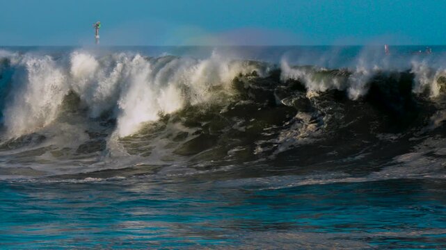 empty wave crashing on the shore in Newport beach