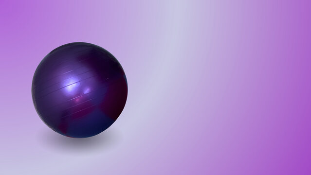 Purple therapy ball on lavender gradient background with copy space