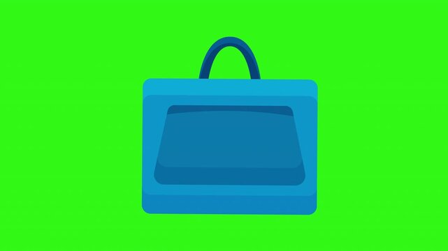 Blue briefcase icon suitable for business presentations, websites, and apps. Minimalist design with bright background for modern look. Classic yet stylish.