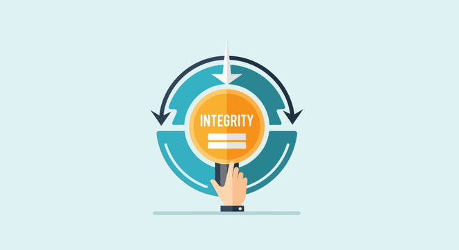 Corporate compliance rules enforced through business integrity guidelines illustration