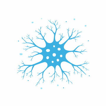 Stylized Blue Neuron Illustration