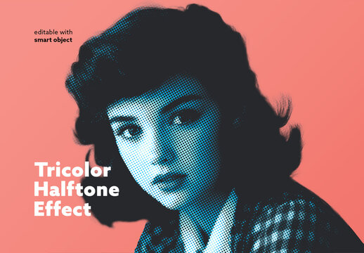 Halftone Tricolor Photo Effect