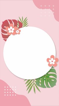 Tropical Floral Circle Frame Animation Background for Social Media Content