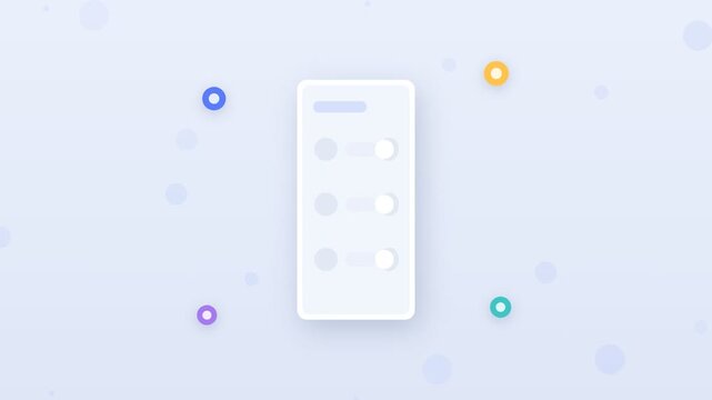 Flat design mobile dark mode toggle switching theme