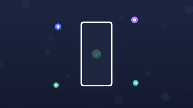 Flat design smartphone face recognition unlock scan